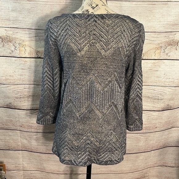 Lafayette 148 Top Linen Blend Semi-Sheer 3/4 Sleeves Open Knit Size Small - Picture 5 of 8